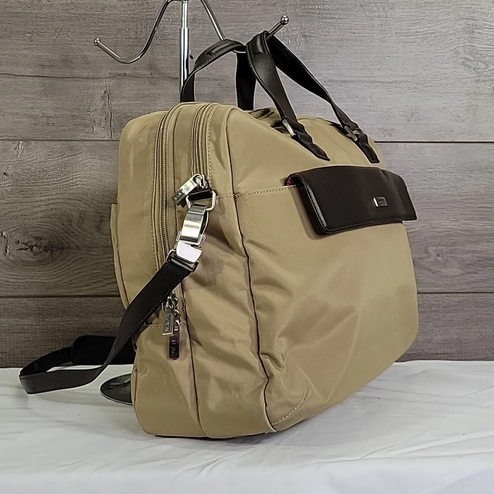 Womens Tumi Tan/Brown Nylon Leather Business Laptop Bag